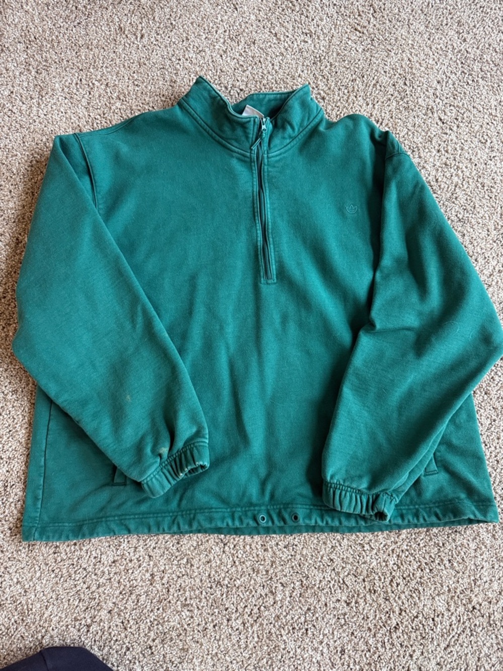 adidas Originals Teal Green Quarter-Zip Sweatshirt